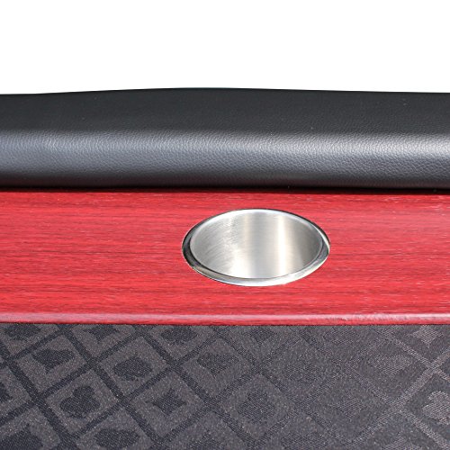 IDS Poker 96" Classic Luna Poker Table Black Speed Cloth Racetrack Chip Tray DropBox Wooden Legs