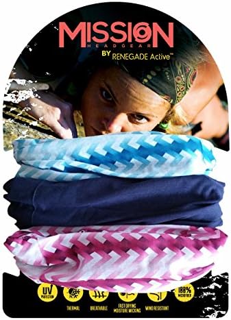 Bandana Headband 12-in-1 Headwear- Various Colors &amp; Designs -Set of 3 Versatile Sports Headbands -Use As a Neck Gaiter, Bandana, Scarf, Running &amp; Ski Mask &amp; More