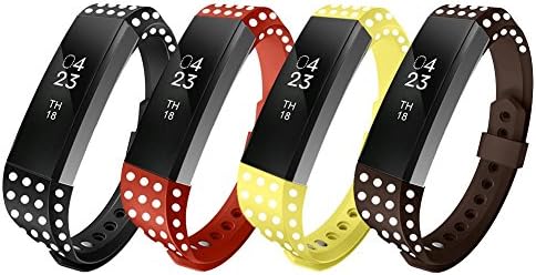 For Fitbit Alta Wristbands, ArrKn Large/Small Fashion Design Silicone Replacement Bands for Fitbit Alta Accessories (4 set Polka-Dot b, Large)