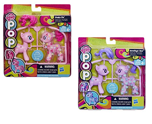 Secret for Longevity 2-Pack Little Pony Horse Purple Amethyst Star Pink Pinkie Pie Figures Pop Starter Kit Play Set Toy - Thumbnail 2