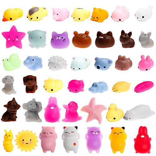 WATINC 30 Pcs Cute Animal Squishy, Kawaii Mini Soft Squeeze Fidget Hand Toy for Kids Gift,Stress Relief,Decoration