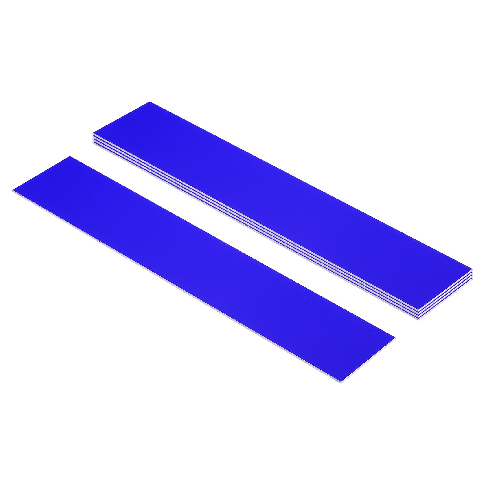 PATIKIL 10x2inch Blank Name Plates, 5Pcs Custom Engraved Name Plate Rectangle Laser Engraving Blanks for Personalized Office Desk DIY Painting Supplies, Blue, White