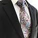 S&W SHLAX&WING Tie Set Men's Necktie Grey Foral Extra Long
