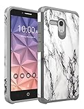 Alcatel OneTouch Fierce XL Case, Alcatel OneTouch Flint Case, Alcatel OneTouch Pixi Glory LTE A621B Case, kaesar Graphic Hybrid Slim Protector Case for Alcatel Fierce XL (White Marble)