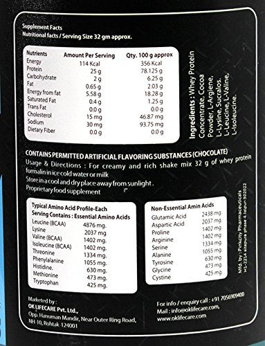 Buy Ok Life Care Whey Protein Concentrate 1kg 2 2lbs Online At Low