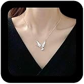 Vacaonio Boho Plated Fly Birl Chain Necklace White Enamel Bird Pendant Necklaces Silver Swallow Shaped Necklace Peace Dove Choker Necklaces Jewelry for Women