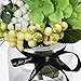 Sunm Boutique Artificial Flowers with Vase, Silk Rose Bouquet with Eucalyptus Leaves and Berries, Ins Style Flower Arrangements in Glass Vase for Wedding Desk Home Decor, White