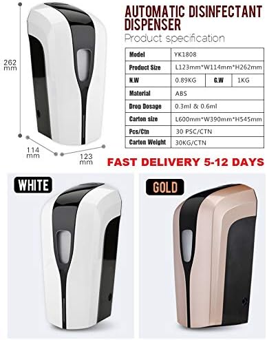 Mist Spraying Pump YK1808 Non Contact Hand sanitizer Dispenser Electric Hand sanitizer Dispenser/Automatic Sensor Hand sanitizer Dispenser (Mist Spraying Pump Type)