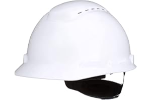 3M SecureFit Hard Hat SecureFit H-701SFV-UV, White, Vented Cap Style Safety Helmet with Uvicator Sensor, 4-Point Pressure Diffusion Ratchet Suspension, ANSI Z87.1, Medium