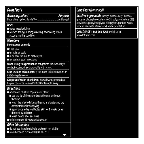 Lotrimin Ultra Antifungal Jock Itch Cream Powerful Butenafine