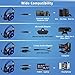 Gaming Headset for PS4, Xbox One, Over-Ear Headhones with Stereo Sound LED Light Mic (Blue)thumb 1