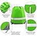 Drawstring Backpack Bags Reflective Bulk Pack, Promotional Sport Gym Sack Cinch Bags (10 Green)