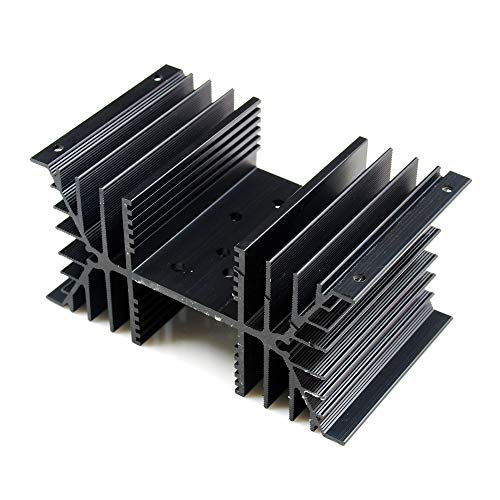 SS832 TO3 holes x2 Aluminum Black Heatsink Heat Sink Audio Amplifier