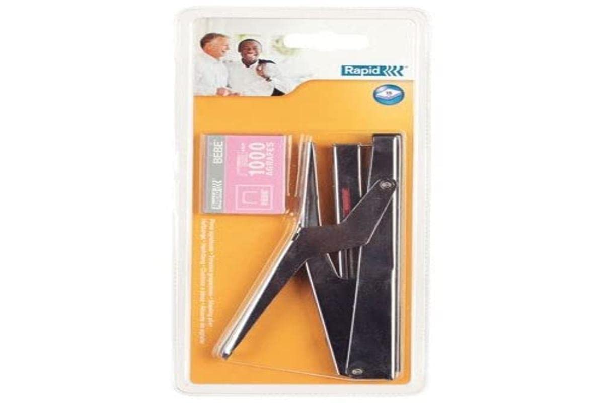Rapid E84 Economy Stapling Pliers, 15 Sheet Capacity, Uses 8/4 Bébé Staples, Includes Staples, Metal and Plastic, Silver/Black, 21310301