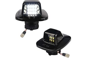 MbuyDIY LED License Plate Light Lamp Assembly Compatible with 1988-1999 Chevy C1500 K1500 Silverado Sierra Pickup Tahoe Yukon Blazer S10 Sonoma S15 Black Housing 6000K White, Pack of 2