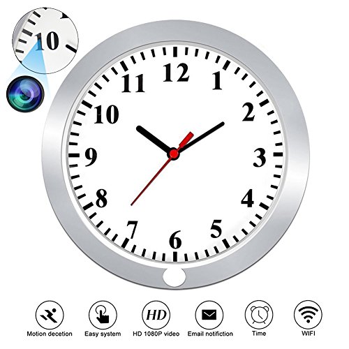 CAMXSW Hidden Cameras 1080P WiFi Spy Camera Wall Clock Security with Motion Detection, Hidden Pinhole Camera, Nanny Camera, Spy Surveillance Cameras Video Recorder Support Android IOS Live View