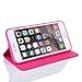 Nouske iPhone 6/6S Flip Folio Wallet Stand up Credit Card Holder Leather Case Cover Holster/Magnetic Closure/TPU bumper/360 Full Body protection, Hot Pink