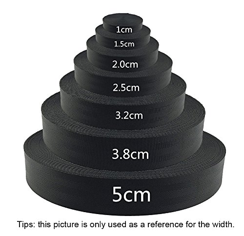 RETON 10 Yards zwarte nylon zware singelband, Zwart, 20MM, 10 Yards - Image 4