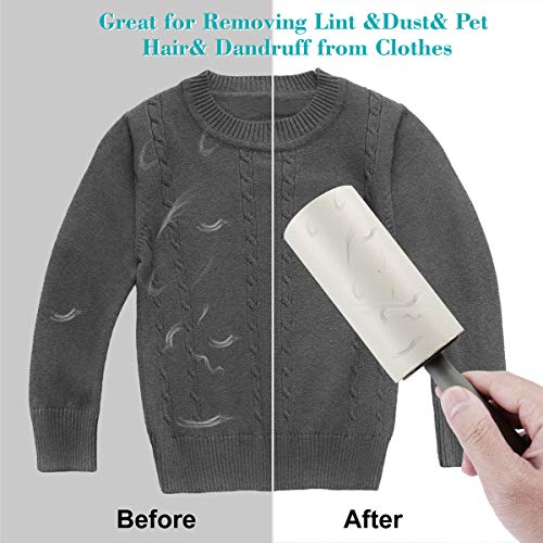 Lint Rollers for Pet Hair, Lint Remover and Pet Hair Remover Set Brush with 480 Sheets Extra Sticky for Dog & Cat Hair Removal and Clothes - Thumbnail 4