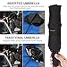HQdeal Automatic Compact Travel Umbrella with Reverse and Safe Lock Design, Teflon 210T Auto Open Close Folding Strong Windproof Umbrella Black