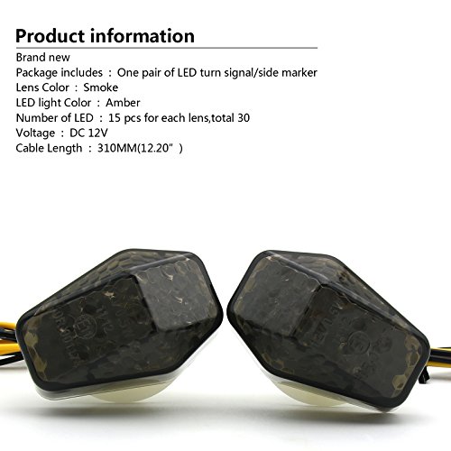 Motorcycle Smoke LED Flush Mount Turn Signal Light Side Marker Lamp for Suzuki BANDIT GSX1250FA GSXR1000 1000Z GSXR600 600M 600X 600Z GSXR750 750X Hayabusa Katana 600 750 SFV650 SV1000 1000S SV650