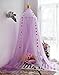 Didihou Bed Canopy for Kids Room, Yarn Play Tent Bedding for Kids Playing Reading with Children Round Lace Dome Netting Curtains Baby Boys and Girls Games House (Purple)