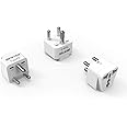 BESTEK India, South Africa Travel Plug Adapter, Grounded Universal Type D Plug Adapter India to US Adapter - Ultra Compact for India, Sudan, Pakistan and More, 3 Pack