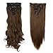 S-noilite 8PCS/SET Full Head Clip in Hair Extensions 140Grams Thick Real Natural Synthetic Hairpiece(26inches-straight, Light Brown)