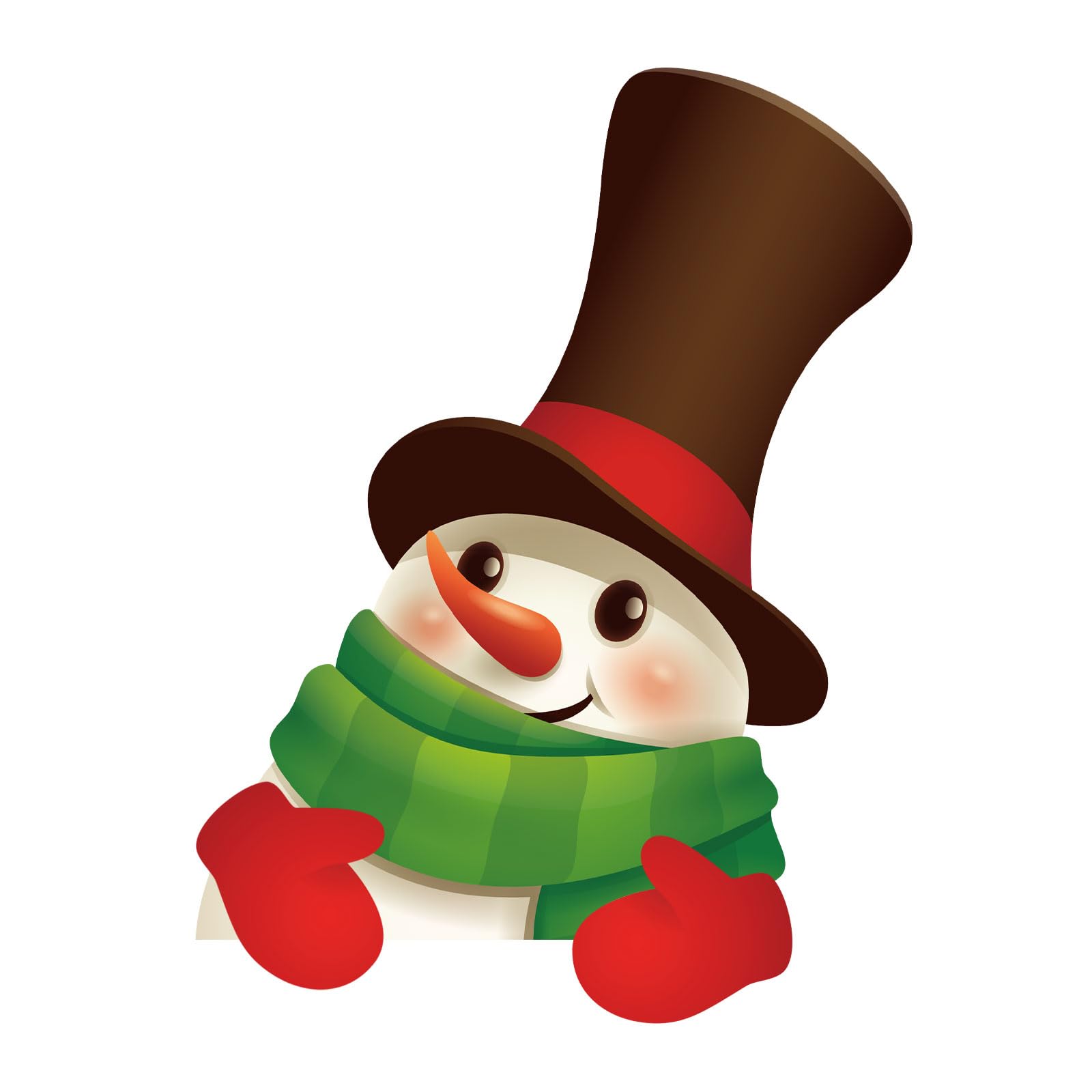 Christmas Fence Decoration, Funny Christmas Yard Sign Fence Topper Outdoor Fence Peeker Ornament with Hands Gloves for Holiday Xmas Party Garden Yard Lawn Wall Home Decor Outside (Snowman)