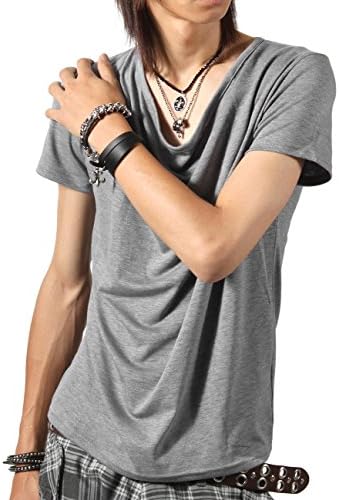 お兄系 メンズ 半袖 Aegnoir イグノア ドレープ無地tシャツ Ob 1342 Tシャツ カットソー 通販 Amazon