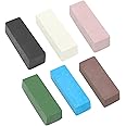 SCOTTCHEN Buffing Polishing Cutting Compounds 20 Oz.Kit-for Stainless Steel Aluminum Jewelry,Black White Purple Brown Blue Green,from Course to Fine - 6 Pcs
