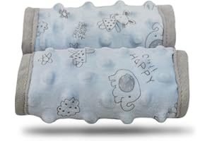 DODO NICI car seat Strap Cover for Baby, seat Belt Cover Cushion, Belt Pads fit Baby Carrier/Pushchair/Stroller, Cozy Peace Dotted Minky, Blue