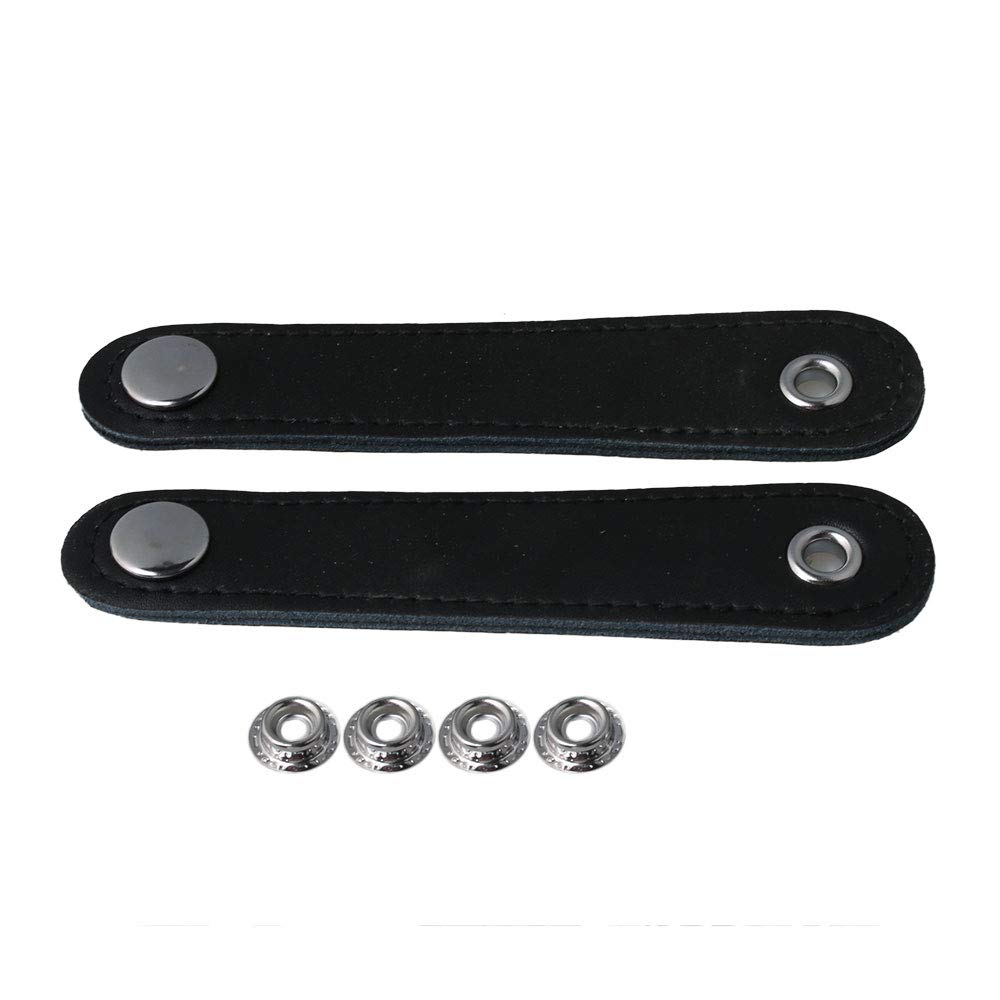 BQLZR 7cm Hole Spacing Black PU Leather Adjustable Accordion Bellows