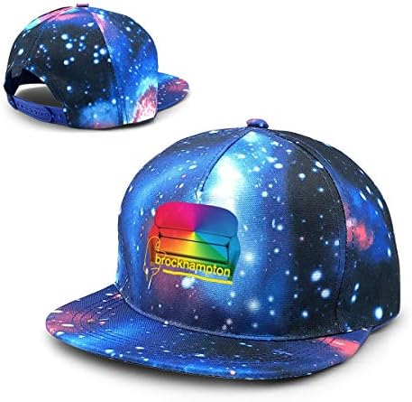 HONGYANW Unisex BROCKHAM-PTON Galaxy Cotton Hip Hop Snapback Flat Brim Hat Adult Dad Baseball Caps Blue