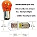 AMAZENAR 2-Pack 1157 BAY15D 1016 1034 7528 2057 2357 Extremely Bright Amber/Yellow LED Light 12V-DC, AK-3014 39 SMD Replacement Bulbs For Turn Signal Lights Tail BackUp Bulbs