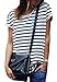 Women's Round Neck Black and White Striped Short Sleeve Shirt Top