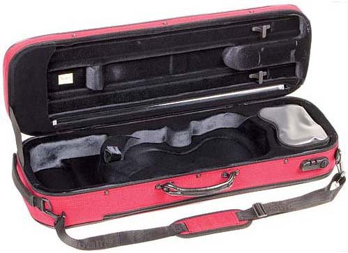 Bam Stylus 5001S 4/4 Violin Case with Red Exterior and Silver Interior
