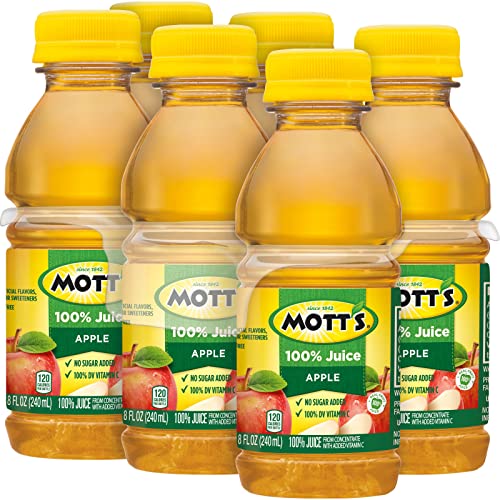 MOTT’S 100% ORIGINAL APPLE JUICE, 8 FL OZ BOTTLES, 6 PACK