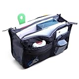 HDE Expandable 13 Pocket Handbag Insert Purse Organizer with Handles