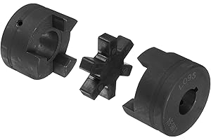 uxcell 3/4" to 1" L095 Flexible 3-Piece L-Jaw Coupling Coupler Set & Buna-N NBR Rubber Spider for Log Splitter Hybrid Equipment