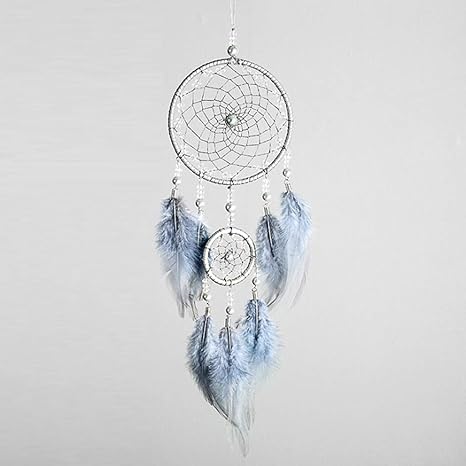 Amazon ドリームキャッチャーブルーフェザーズ2サークルパールドリームネット飾り寝室装飾ペンダント誕生日ギフト工芸品手作り インテリア オンライン通販