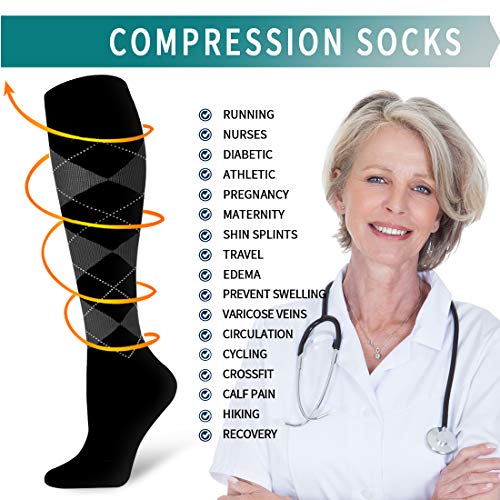 image for Bluemaple Copper Compression Socks Women and Men-Best for Running,Athl