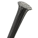 1/4" PET Expandable Braided Sleeving- 10ft - Black