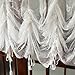 FADFAY Elegant White Lace Embroidered Sheer Balloon Curtains, Adjustable Tie-Up Curtain, 1 Panel Floral Tulle Curtains for Windows-78''*78''
