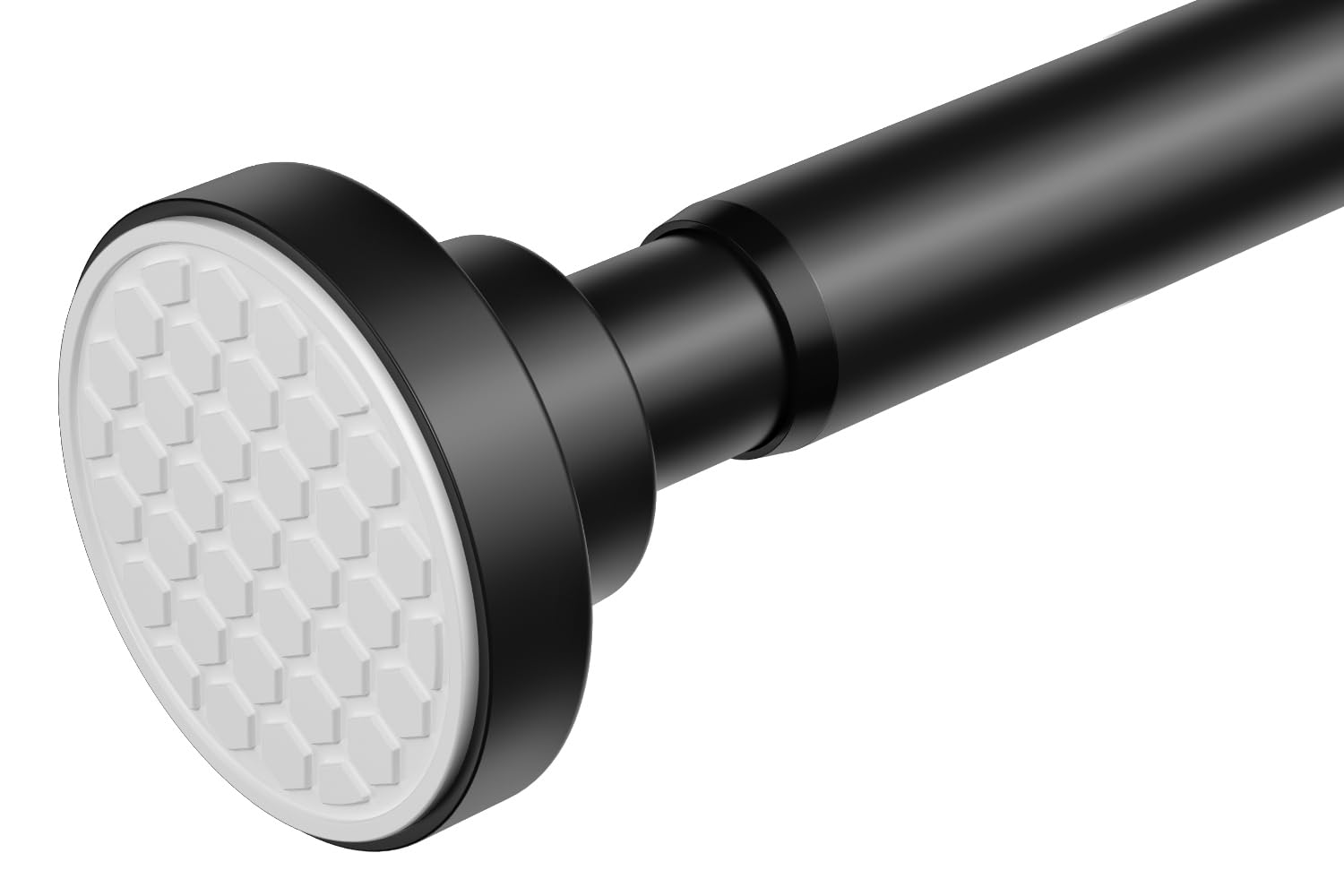 AIZESI Black Spring Tension Curtain Rods Shower Curtain Rod for Bathroom, Shower Rod 107-185CM Adjustable,Spring Tension Curtain Rods, Rust-Resistance, Non-Fall Down, No Drilling