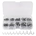 Goture Fishing Hooks 500pcs Small Size Freshwater Fishhook Jig Circle Fishing Hooks Soft Bait Texas Rig Set 50Pcs in a Box for Saltwater