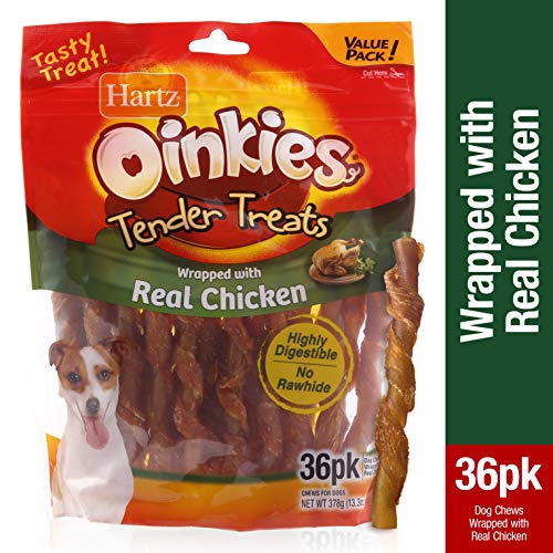 Hartz Oinkies RawhideFree Tender Treats Wrapped with Chicken Dog