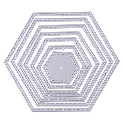 Xiaolanwelc@ Hexagon Spiral Die Cuts Metal Cutting Dies for Scrapbooking Embossing Folder Suit Paper Card Craft Decoration - Thumbnail 3