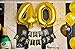 40th Birthday Party Pack – Black & Gold Happy Birthday Bunting, Poms, and Swirls Pack- Birthday Decorations – 40th Birthday Party Supplies