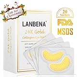 Gold Eye Mask Eye Wrinkle Pads & Patches for Dark Circles, Puffiness Eye Treatment with Anti-aging Care Properties, Eye Care Mask Gift for Women&Men - 20 Pairs